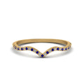 Thumbnail 45 - thin-curved-diamond-band-with-blue-sapphire-in-18K-yellow-gold-FD8300BGSABL-NL-YG