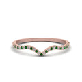 Thumbnail 114 - thin-curved-diamond-band-with-emerald-in-18K-rose-gold-FD8300BGEMGR-NL-RG