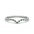 Thumbnail 110 - thin-curved-diamond-band-with-emerald-in-18K-white-gold-FD8300BGEMGR-NL-WG
