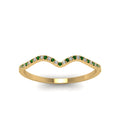 Thumbnail 118 - thin-curved-diamond-band-with-emerald-in-18K-yellow-gold-FD8300BGEMGR-NL-YG