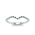 Thumbnail 121 - thin-curved-diamond-band-with-emerald-in-950-Platinum-FD8300BGEMGR-NL-WG