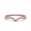Load image into Gallery viewer, thin-curved-diamond-band-with-orange-sapphire-in-14K-rose-gold-FD8300BGSAOR-NL-RG