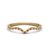 Load image into Gallery viewer, thin-curved-diamond-band-with-orange-sapphire-in-18K-yellow-gold-FD8300BGSAOR-NL-YG