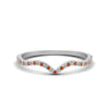 Load image into Gallery viewer, thin-curved-diamond-band-with-orange-sapphire-in-950-Platinum-FD8300BGSAOR-NL-WG