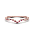 Thumbnail 56 - thin-curved-diamond-band-with-pink-sapphire-in-14K-rose-gold-FD8300BGSADRPI-NL-RG
