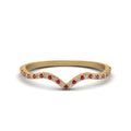 Thumbnail 69 - thin-curved-diamond-band-with-pink-sapphire-in-18K-yellow-gold-FD8300BGSADRPI-NL-YG
