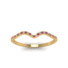 Load image into Gallery viewer, thin-curved-diamond-band-with-pink-sapphire-in-18K-yellow-gold-FD8300BGSADRPI-NL-YG