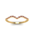 Thumbnail 70 - thin-curved-diamond-band-with-pink-sapphire-in-18K-yellow-gold-FD8300BGSADRPI-NL-YG