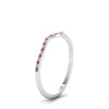 Load image into Gallery viewer, thin-curved-diamond-band-with-pink-sapphire-in-950-Platinum-FD8300BGSADRPI-NL-WG