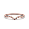 Load image into Gallery viewer, thin-curved-diamond-band-with-ruby-in-14K-rose-gold-FD8300BGRUDR-NL-RG