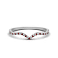 Thumbnail 134 - thin-curved-diamond-band-with-ruby-in-18K-white-gold-FD8300BGRUDR-NL-WG