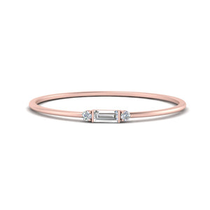Stackable Thin Baguette Ring