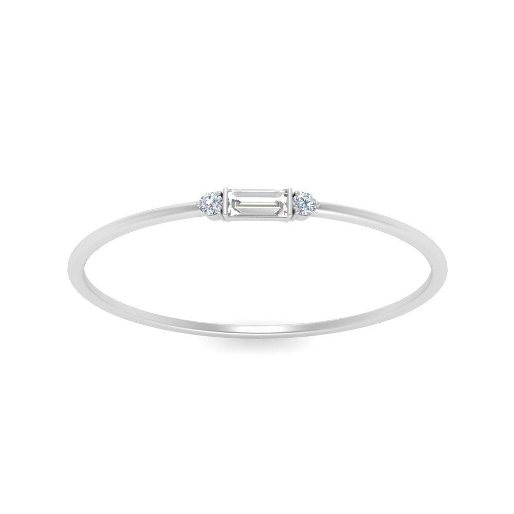 Thin Stack Baguette Ring