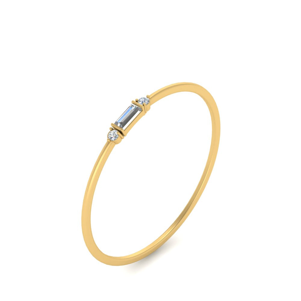 Thin Stack Baguette Ring