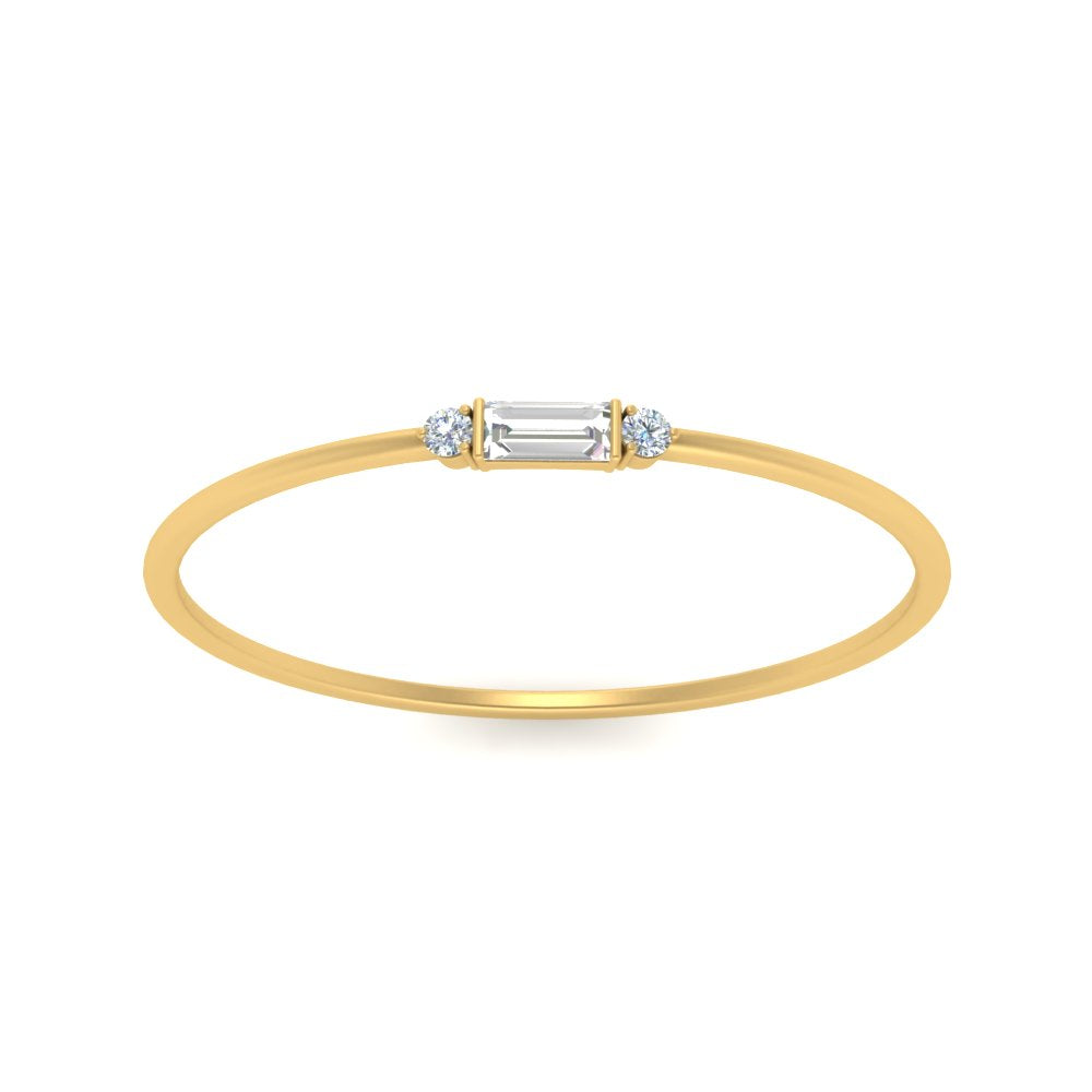 Thin Stack Baguette Ring