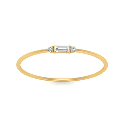 Stackable Thin Baguette Ring