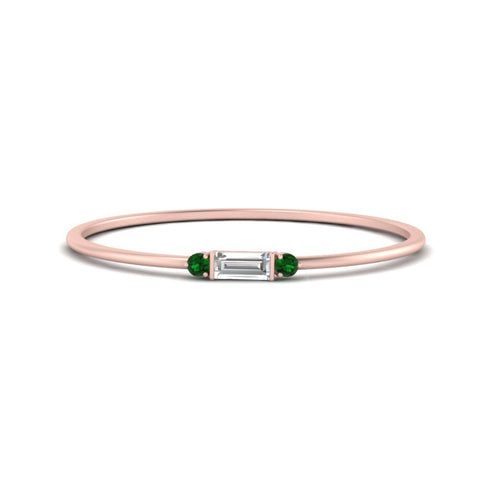Stackable Thin Baguette Ring