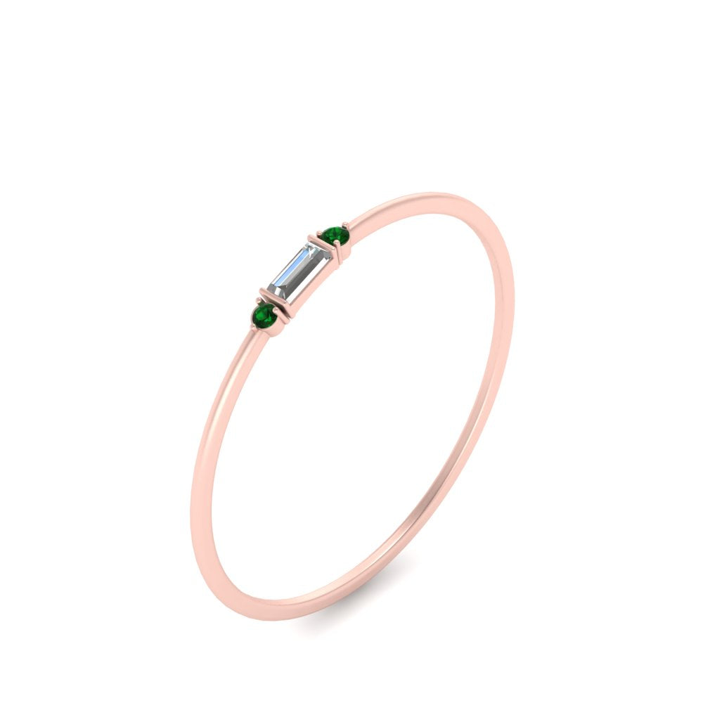 Thin Stack Baguette Ring