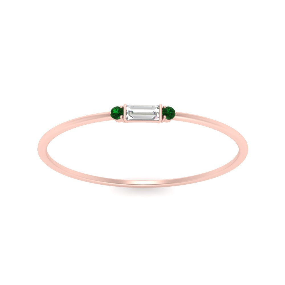 Thin Stack Baguette Ring