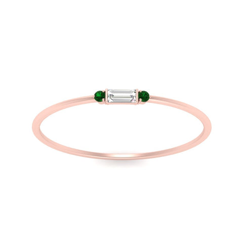 Stackable Thin Baguette Ring