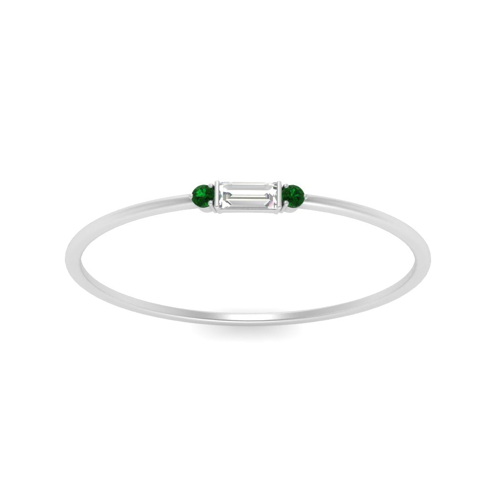 Thin Stack Baguette Ring