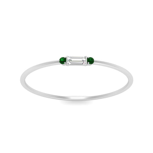 Stackable Thin Baguette Ring