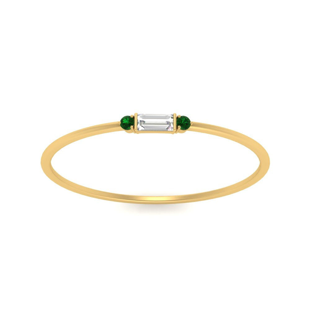 Thin Stack Baguette Ring