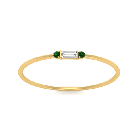 Stackable Thin Baguette Ring