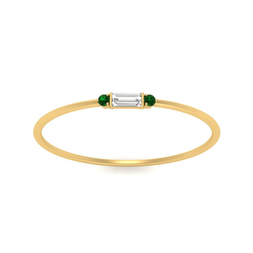 Stackable Thin Baguette Ring