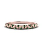 Load image into Gallery viewer, thin-emerald-vintage-wedding-band-in-rose-gold-FD123703BGEMGR-NL-RG-GS
