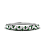 Load image into Gallery viewer, thin-emerald-vintage-wedding-band-in-white-gold-FD123703BGEMGR-NL-WG-GS
