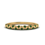 Load image into Gallery viewer, thin-emerald-vintage-wedding-band-in-yellow-gold-FD123703BGEMGR-NL-YG-GS
