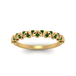 Load image into Gallery viewer, thin-emerald-vintage-wedding-band-in-yellow-gold-FD123703BGEMGR-NL-YG-GS
