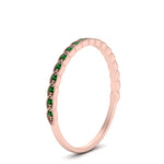 Load image into Gallery viewer, thin-floral-stacking-emerald-band-in-rose-gold-FD123085B2GEMGRANGLE3-NL-RG-GS.jpg
