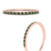 Load image into Gallery viewer, thin-floral-stacking-emerald-band-in-rose-gold-FD123085B2GEMGRANGLE3-NL-RG-GS.jpg