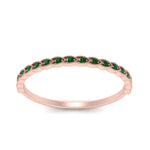 Load image into Gallery viewer, thin-floral-stacking-emerald-band-in-rose-gold-FD123085B2GEMGRANGLE3-NL-RG-GS.jpg
