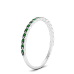 Load image into Gallery viewer, thin-floral-stacking-emerald-band-in-white-gold-FD123085B2GEMGRANGLE3-NL-WG-GS.jpg
