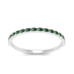 Load image into Gallery viewer, thin-floral-stacking-emerald-band-in-white-gold-FD123085B2GEMGRANGLE3-NL-WG-GS.jpg
