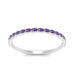Load image into Gallery viewer, thin-floral-stacking-purple-topaz-band-in-white-gold-FD123085B2GVITOANGLE3-NL-WG-GS.jpg
