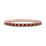 Load image into Gallery viewer, thin-floral-stacking-ruby-band-in-rose-gold-FD123085B2GRUDRANGLE3-NL-RG-GS.jpg
