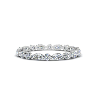 Thin Marquise And Round Eternity Band