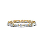 Load image into Gallery viewer, thin-marquise-and-round-eternity-wedding-band-in-yellow-gold-FDEWB9403-NL-YG
