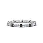 Load image into Gallery viewer, thin-marquise-and-round-eternity-wedding-band-with-black-diamond-in-white-gold-FDEWB9403GBLACK-NL-WG
