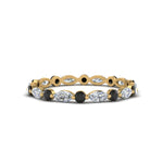 Load image into Gallery viewer, thin-marquise-and-round-eternity-wedding-band-with-black-diamond-in-yellow-gold-FDEWB9403GBLACK-NL-YG
