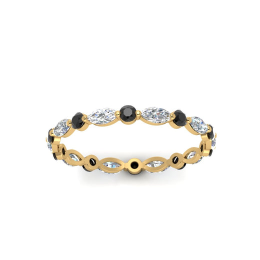 thin-marquise-and-round-eternity-wedding-band-with-black-diamond-in-yellow-gold-FDEWB9403GBLACKANGLE5-NL-YG