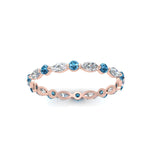 Load image into Gallery viewer, thin-marquise-and-round-eternity-wedding-band-with-blue-topaz-in-rose-gold-FDEWB9403GICBLTOANGLE5-NL-RG
