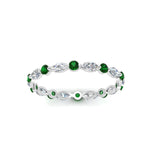 Load image into Gallery viewer, thin-marquise-and-round-eternity-wedding-band-with-emerald-in-white-gold-FDEWB9403GEMGRANGLE5-NL-WG
