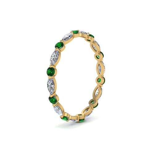 thin-marquise-and-round-eternity-wedding-band-with-emerald-in-yellow-gold-FDEWB9403GEMGRANGLE2-NL-YG