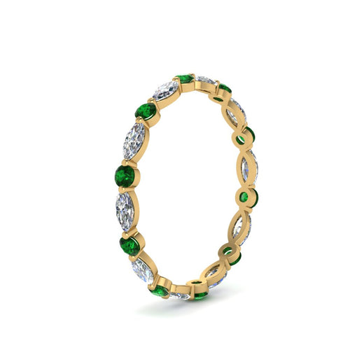 thin-marquise-and-round-eternity-wedding-band-with-emerald-in-yellow-gold-FDEWB9403GEMGRANGLE2-NL-YG
