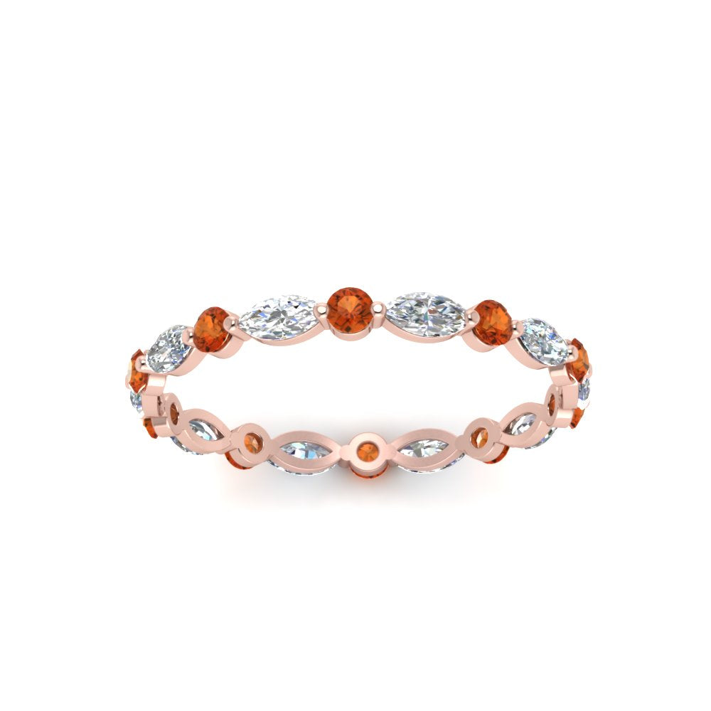 thin-marquise-and-round-eternity-wedding-band-with-orange-sapphire-in-rose-gold-FDEWB9403GSAORANGLE5-NL-RG